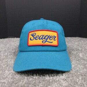 Seager Hat Cap Mens Snap Back Blue Adjustable Made With Hemp Retro Western EUC